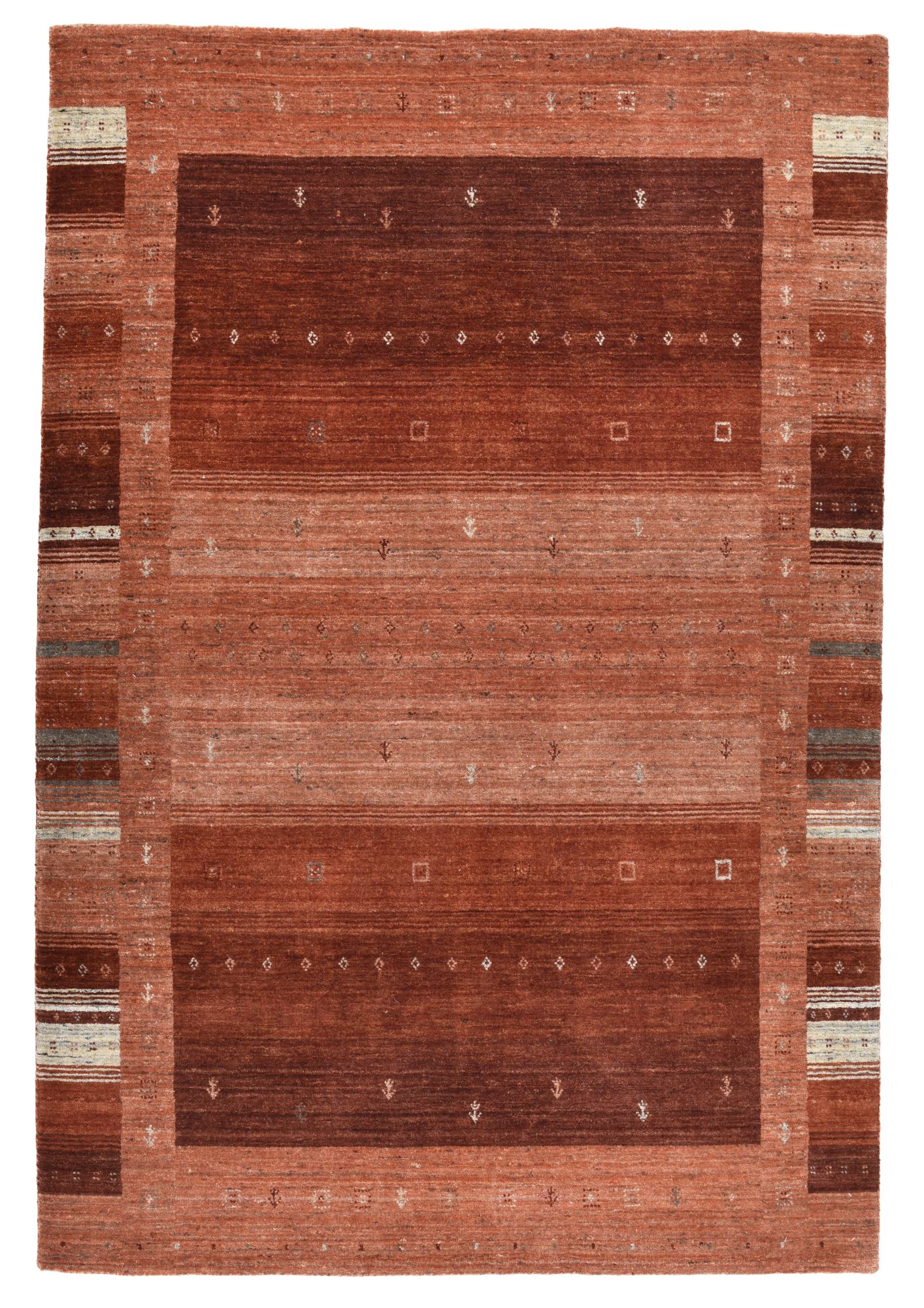 Tapis tissé main en laine et viscose style Gabbeh - Warsaw, THEKO