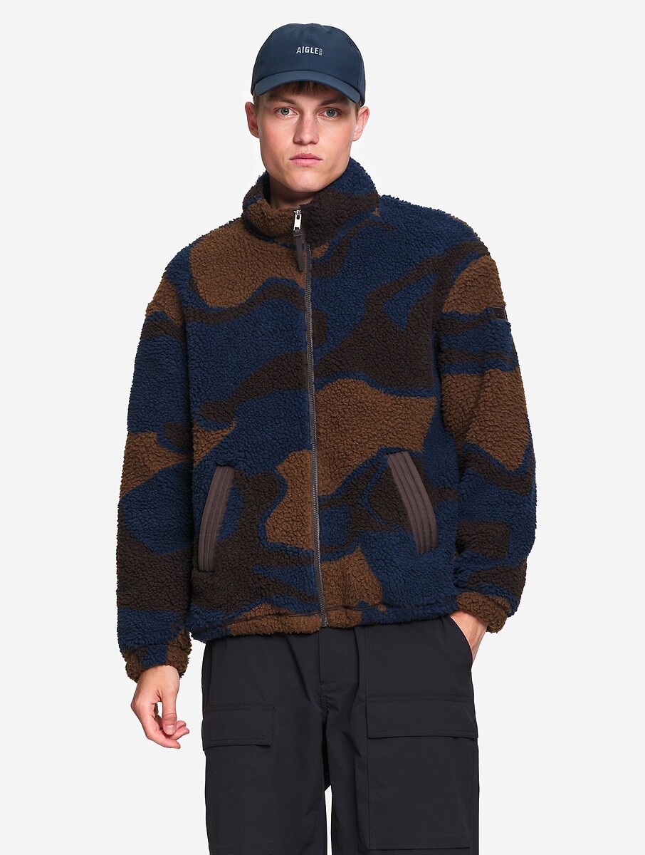 Bedruckte Sherpa-Jacke mit Reissverschluss, AIGLE