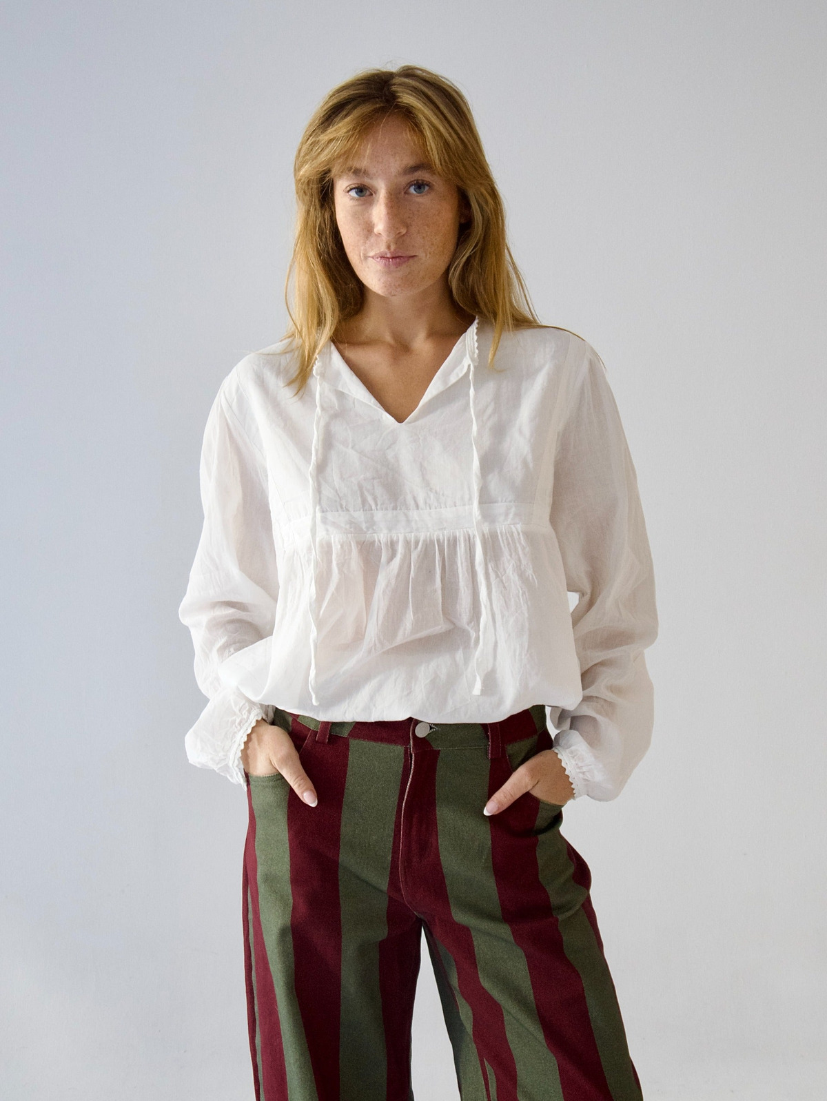 Blouse bohème col V VIOLETA, MINDTRAVELER