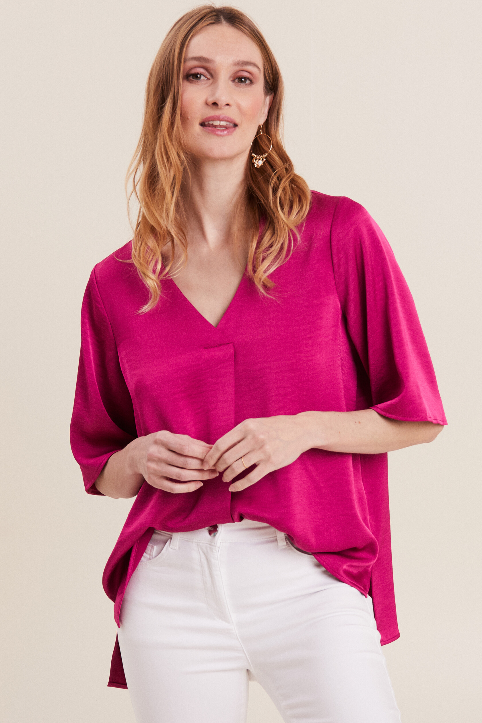 Blouse manches 3/4 satin, BREAL