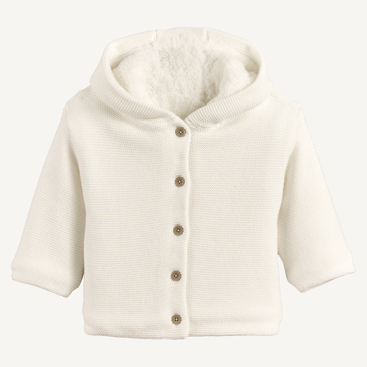 Gilet à capuche en grosse maille, doublé sherpa, LA REDOUTE COLLECTIONS