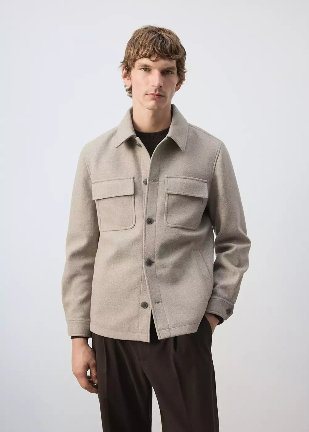 Veste en flanelle avec poches, MANGO MAN