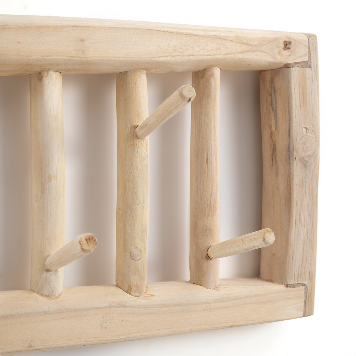 Product photograph of Ghada Teak Wall Hook Unit from La Redoute UK