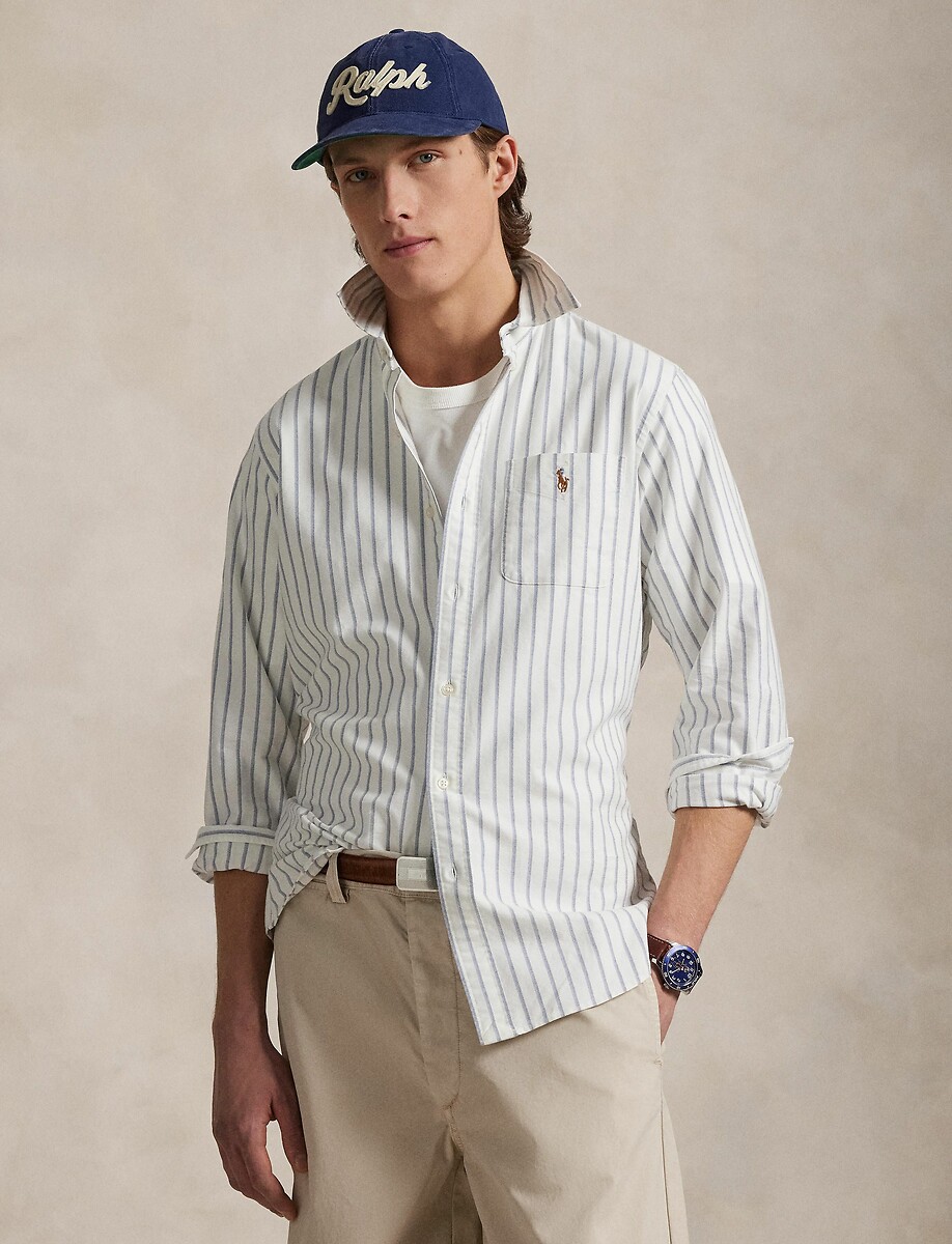 Camicia Oxford a righe custom fit, POLO RALPH LAUREN