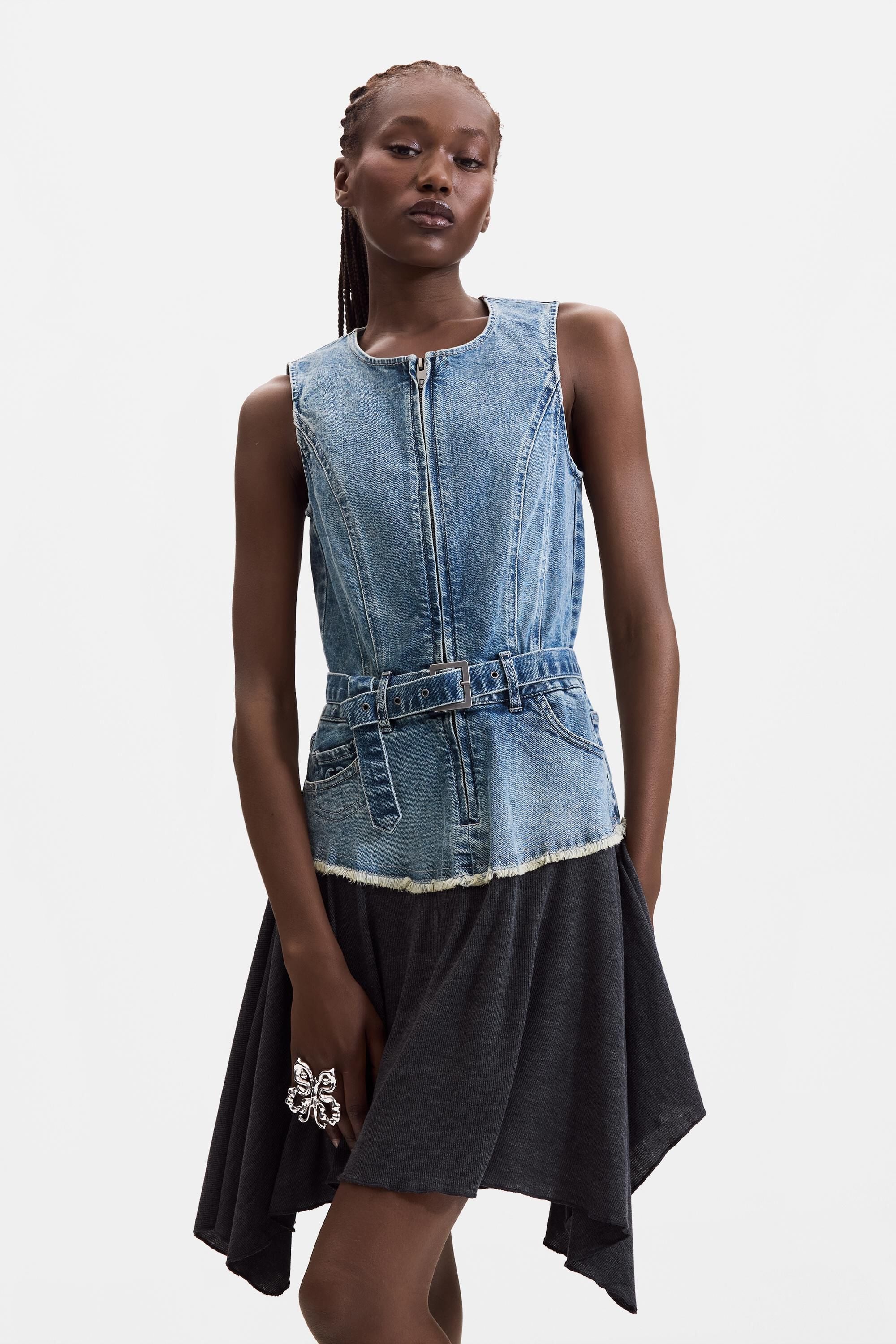 Robe en denim sans manches 100 % coton, DESIGUAL