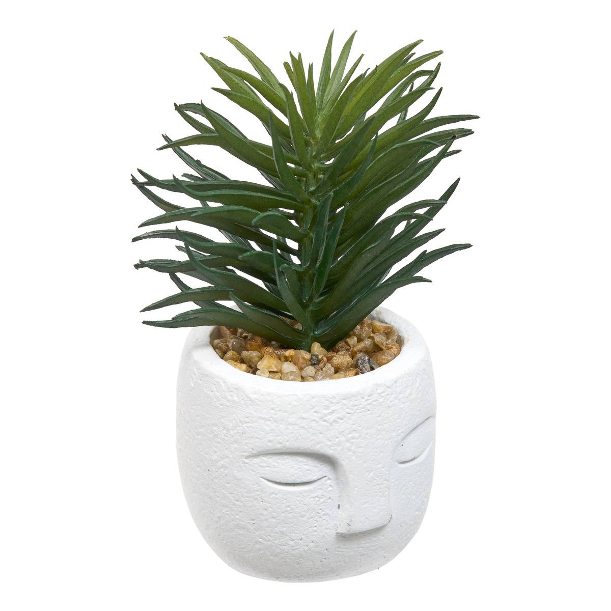 Plante artificielle visage en pot en céramique, ATMOSPHERA