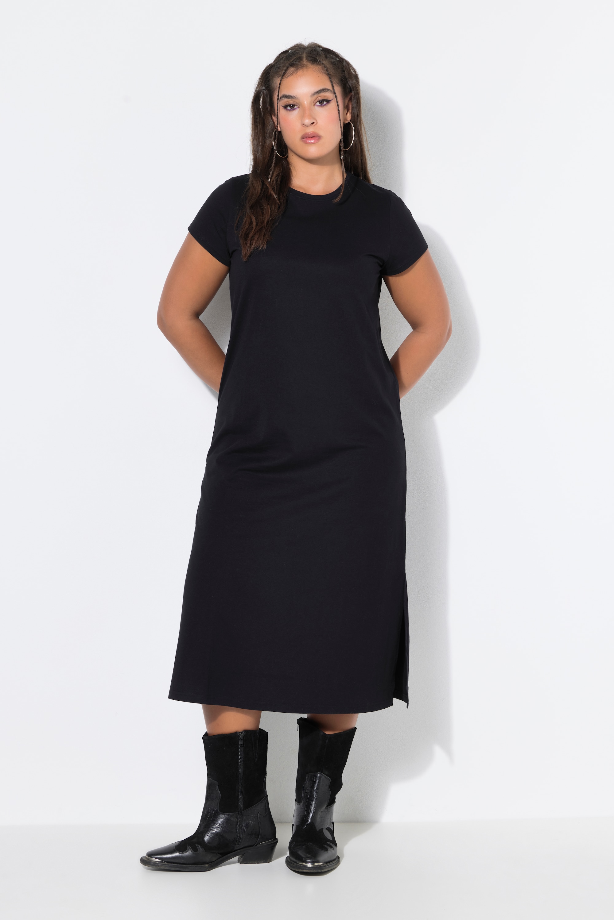 Robe midi, ligne A, jersey, col rond, STUDIO UNTOLD