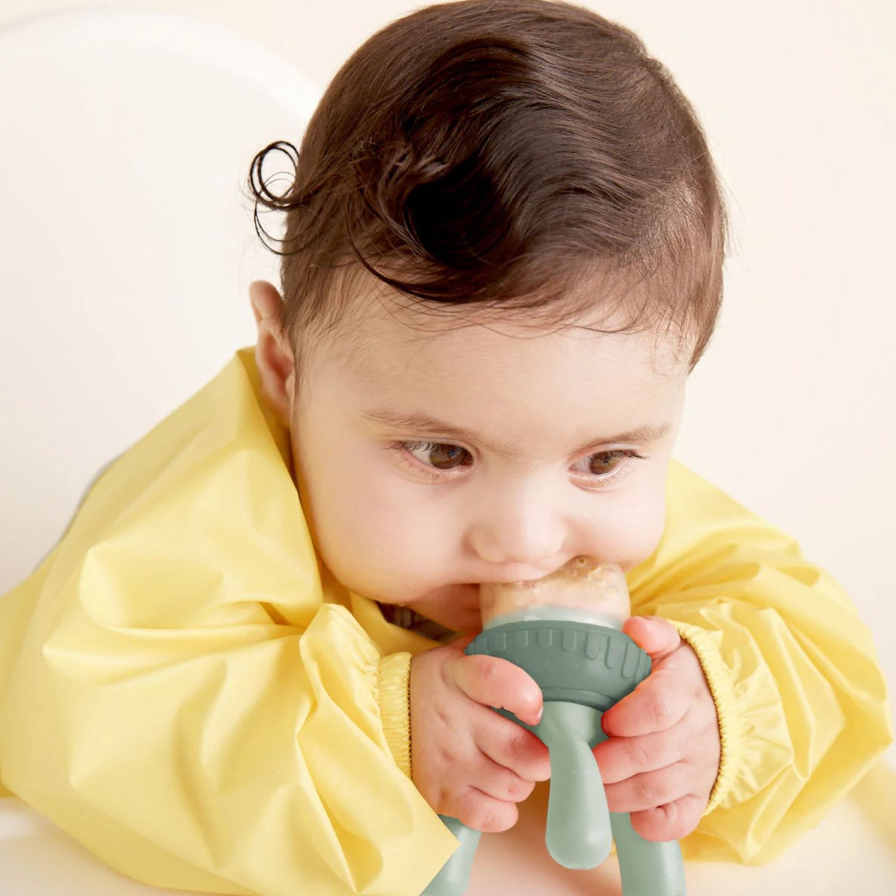 B.box - Sucette grignoteuse bébé en silicone innovante - Jaune - 4 mois