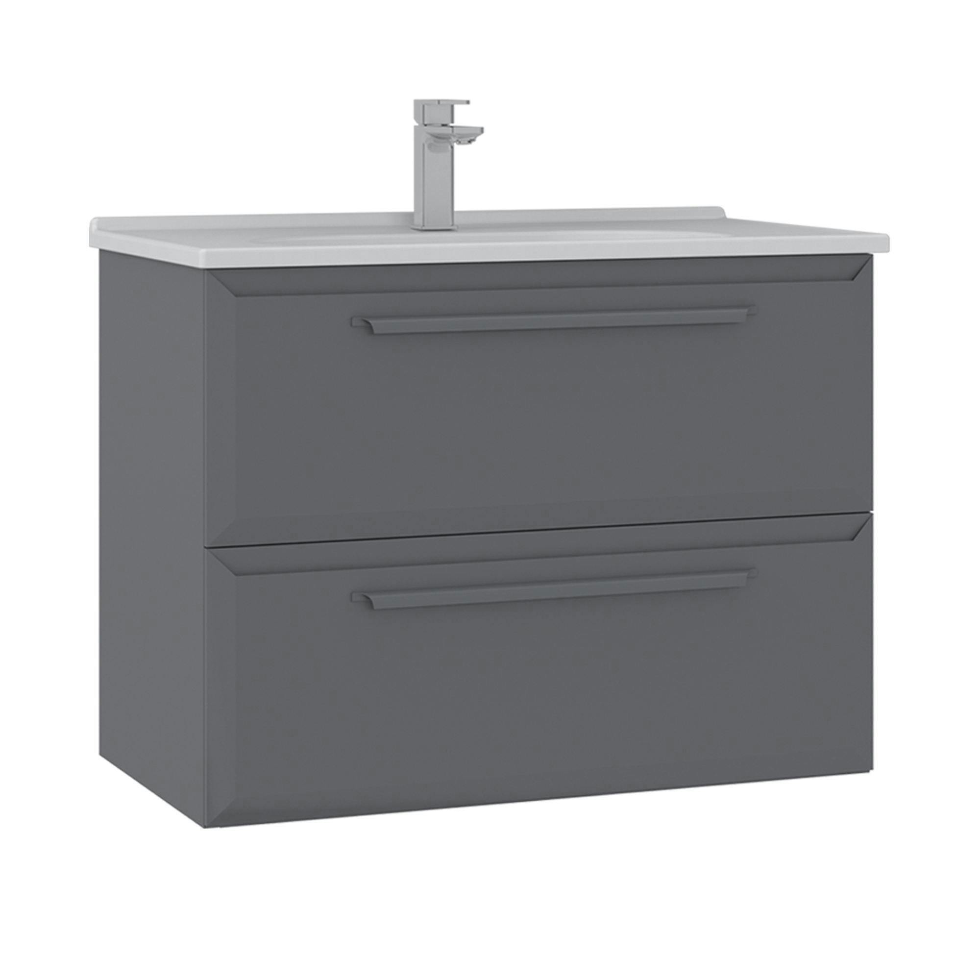 Meuble vasque à suspendre 80 cm 2 tiroirs NEREE, PIER IMPORT