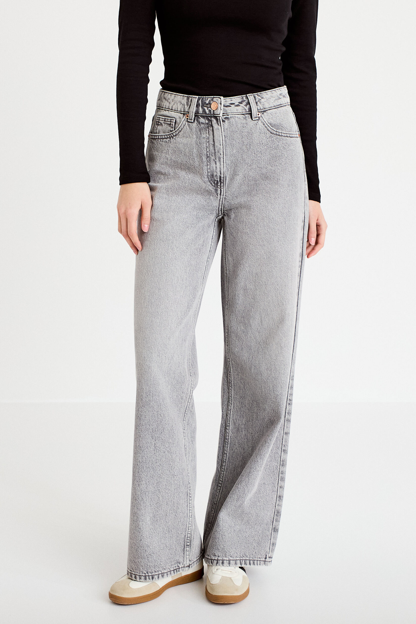 Jeans wide leg taille haute, CACHE CACHE
