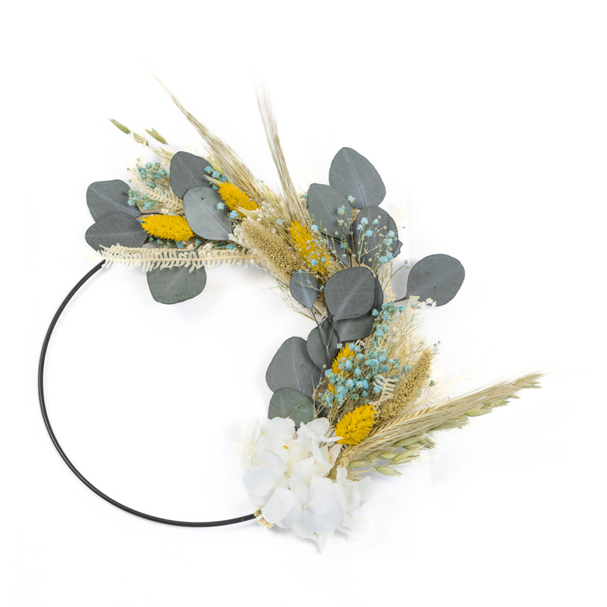 Couronne murale de fleurs séchées D20cm HERBERT, RECONCILIATION VEGETALE