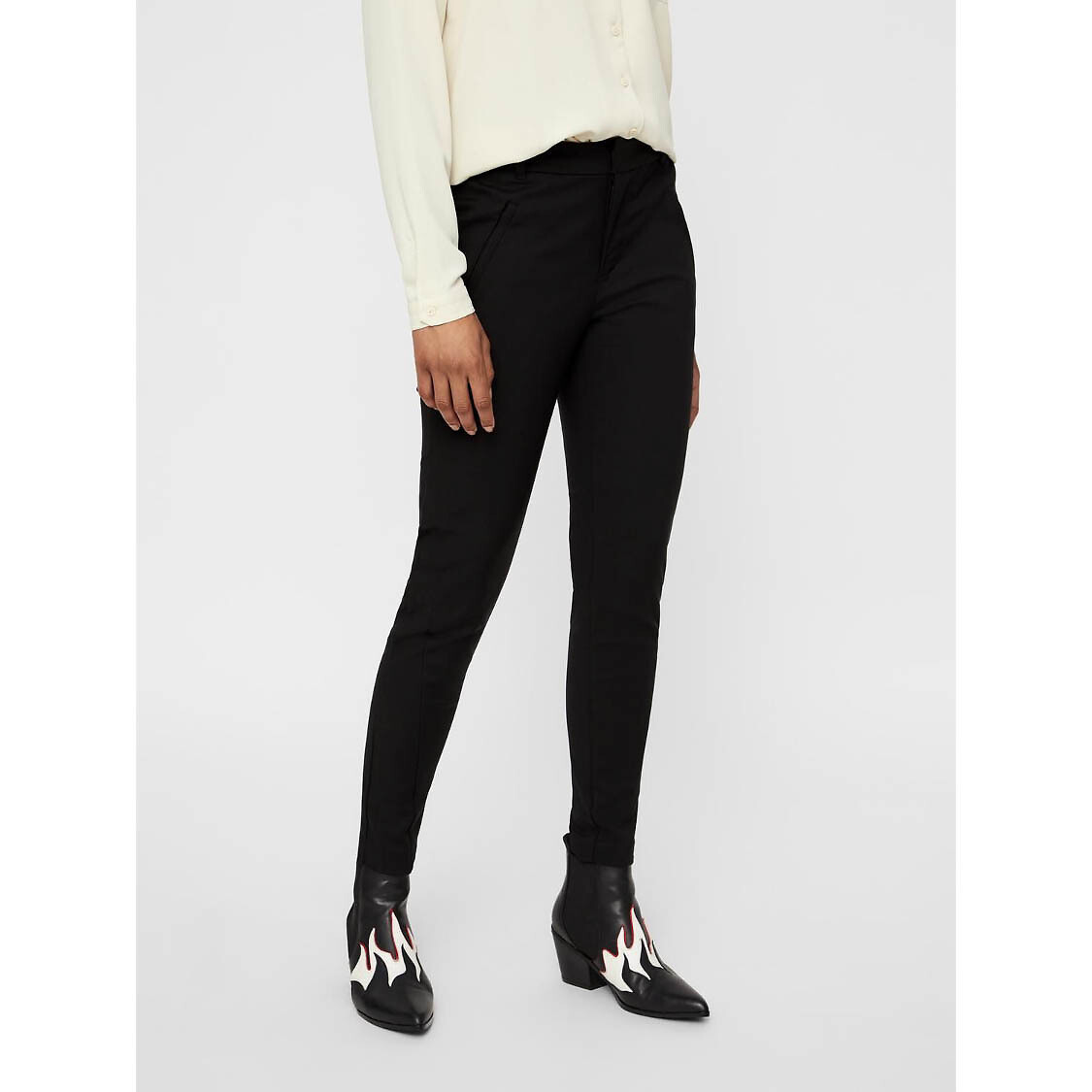 Ankle grazer peg trousers, black, Vero Moda | La Redoute