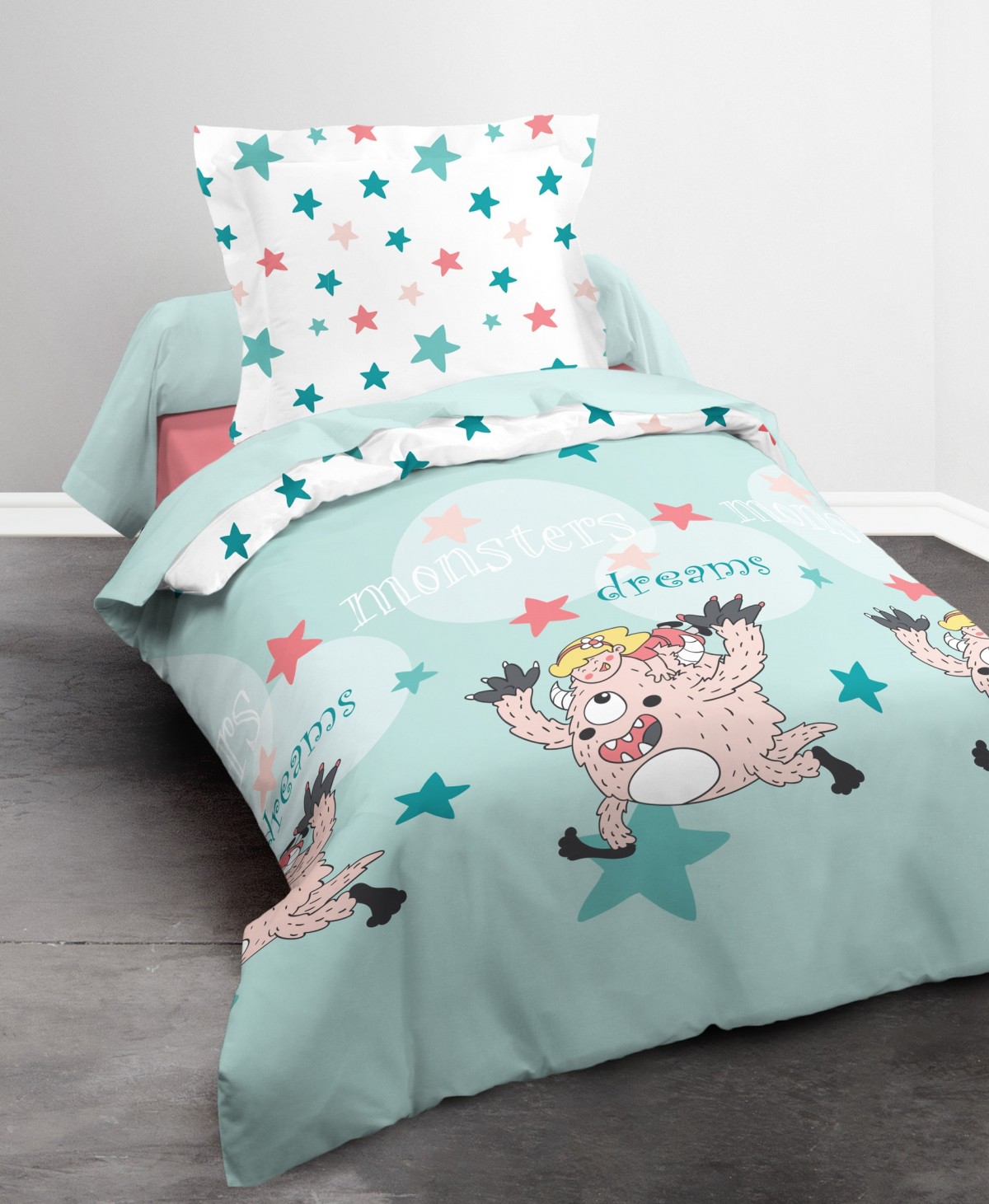 Housse de couette 140 x 200 Monster dream, EDEN