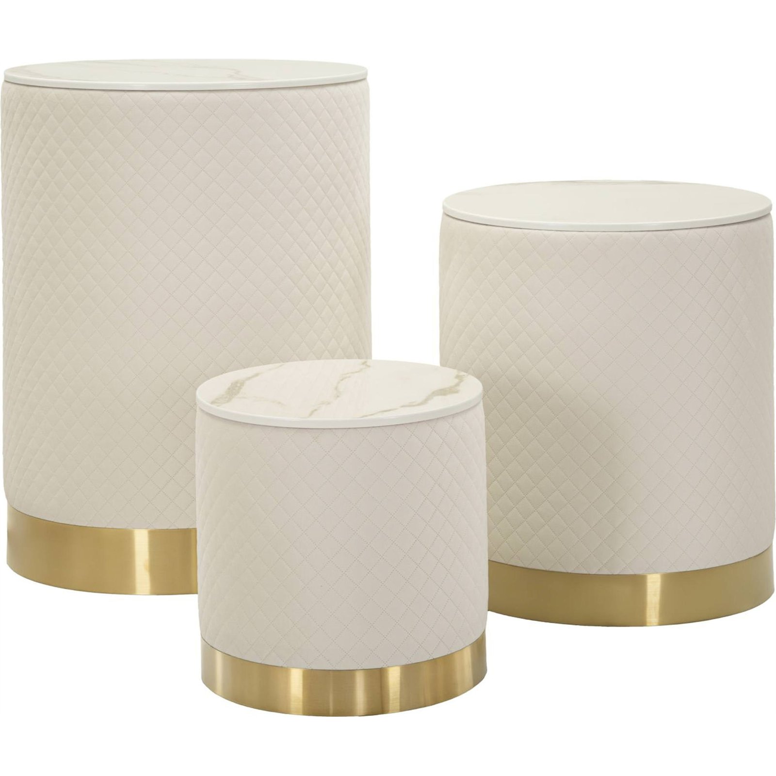 Set de 3 tables coffres plateau effet marbre GLAM, RECOLLECTION