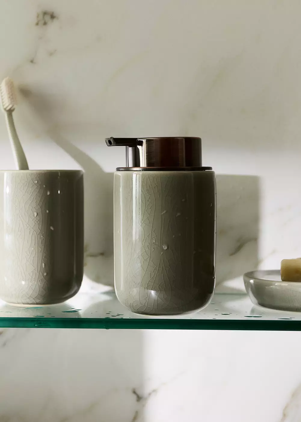 Distributeur de savon en céramique craquelé, MANGO HOME