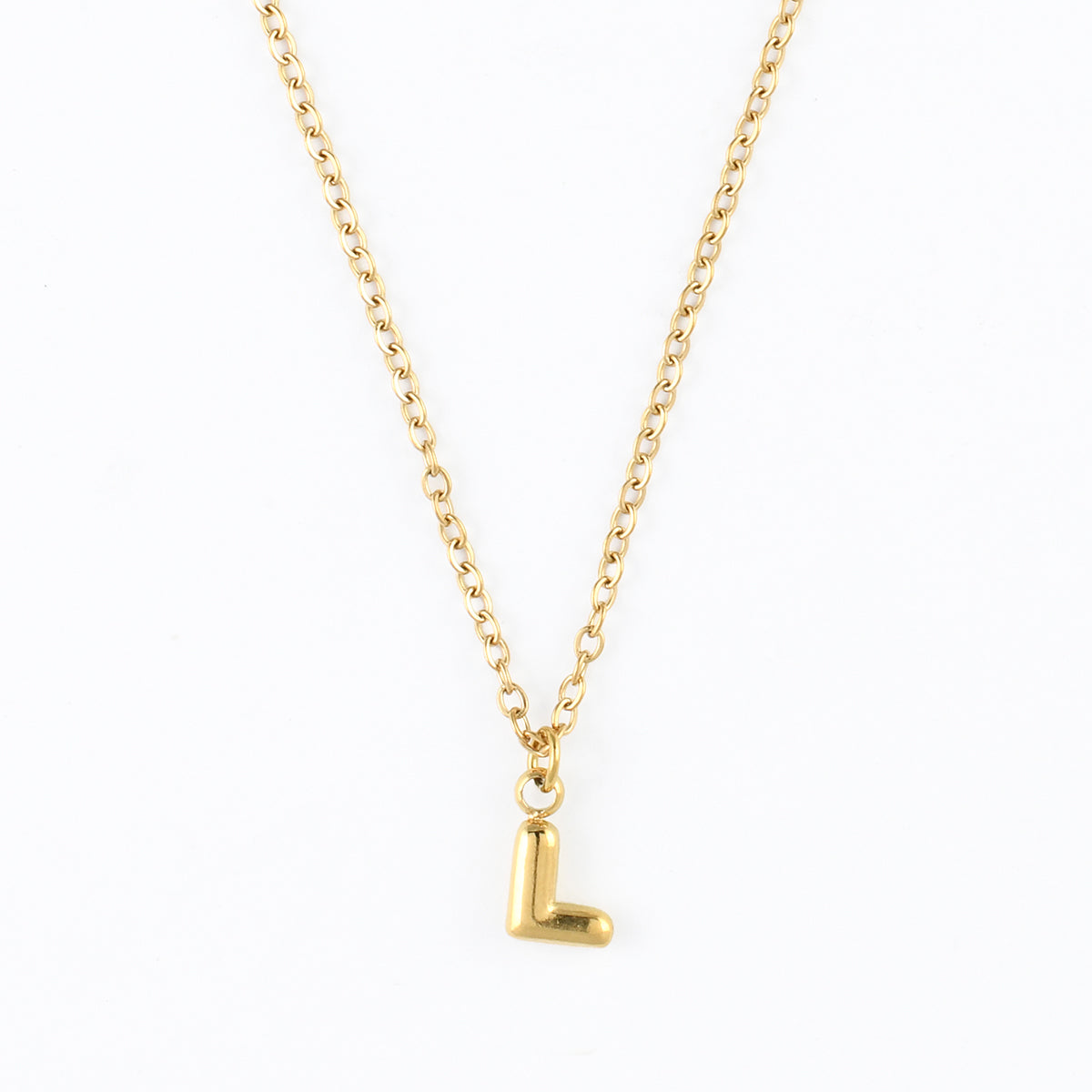 Collier à pendentif lettre L acier inoxydable, BALABOOSTE