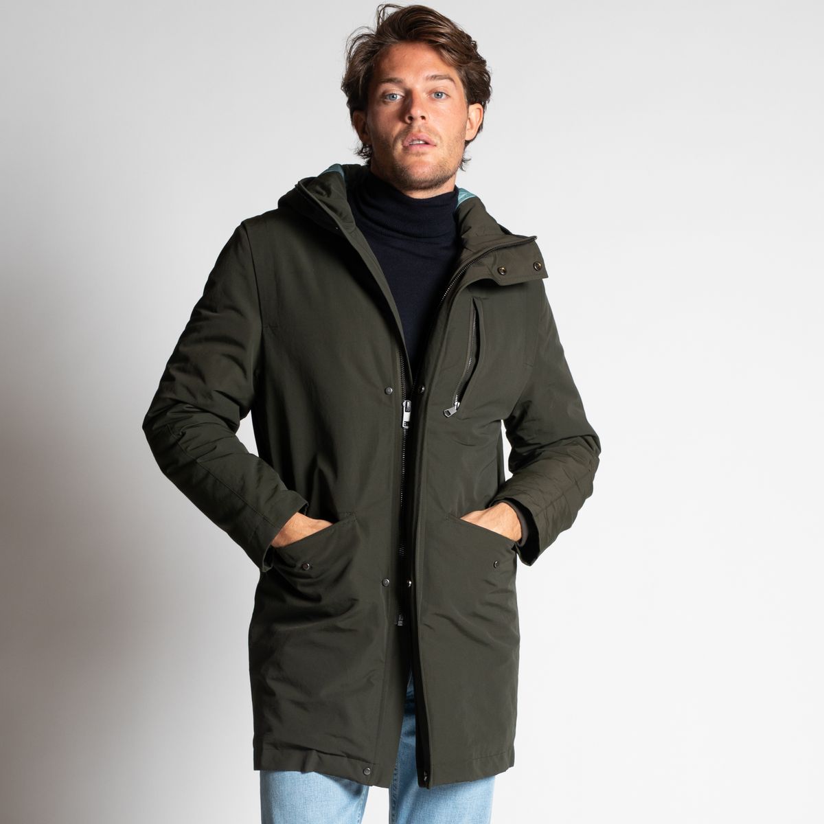 Manteau long kaki homme La Redoute