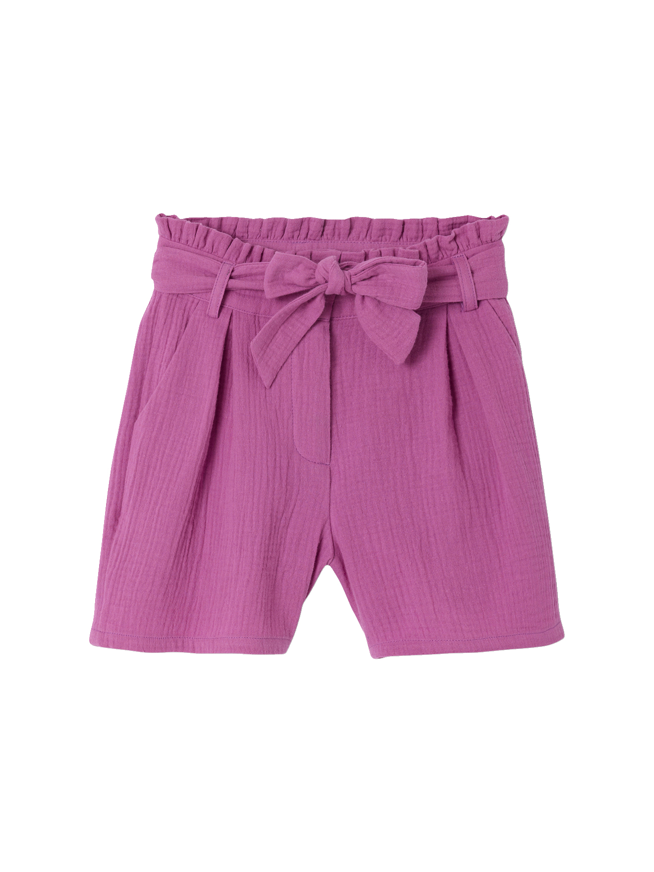 Short en gaze de coton avec ceinture, VERTBAUDET