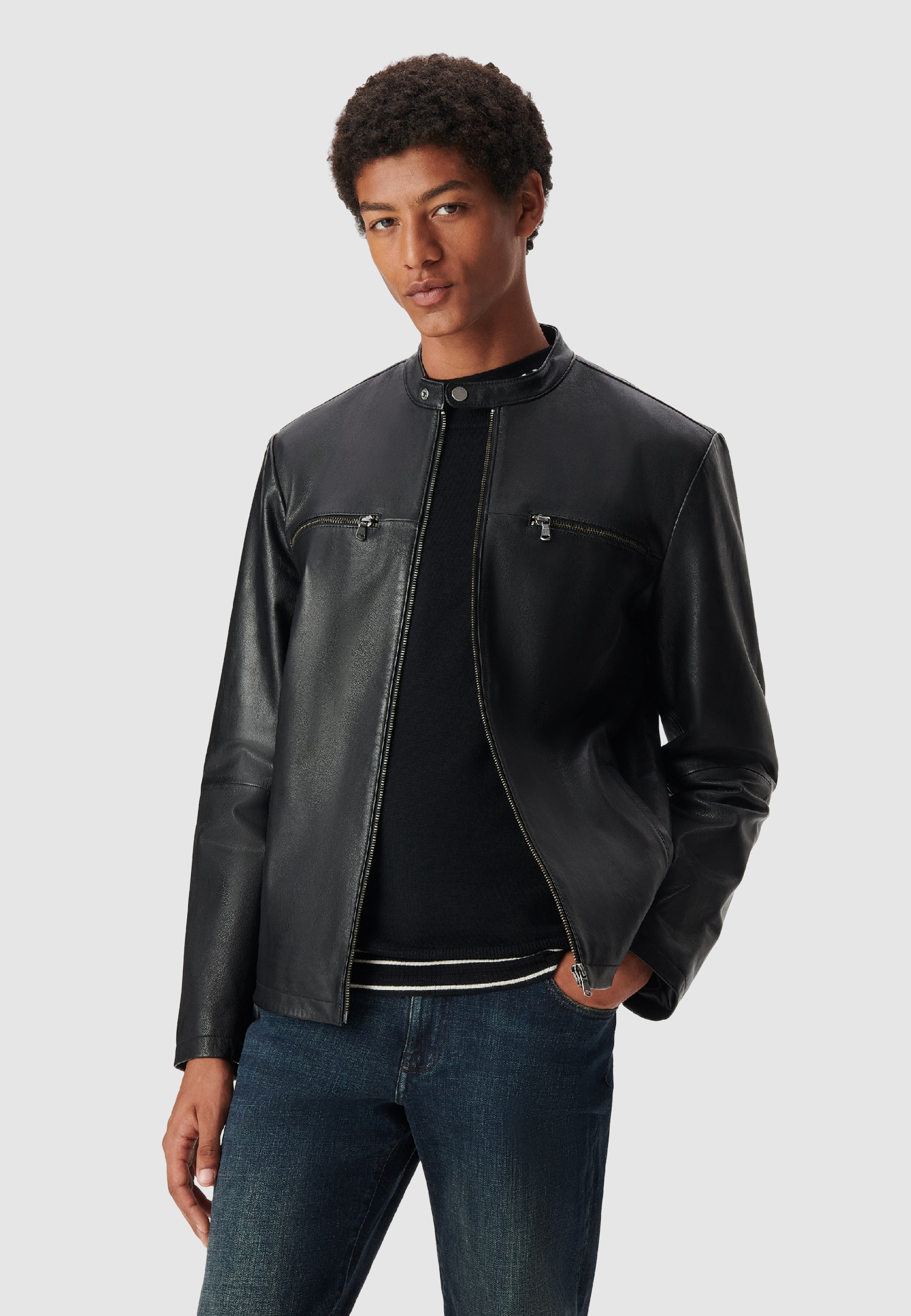 Blouson cuir zippé, IKKS