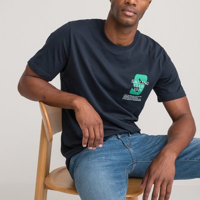 T-Shirt mit rundem Ausschnitt und Message, Bio-Baumwolle LA REDOUTE COLLECTIONS