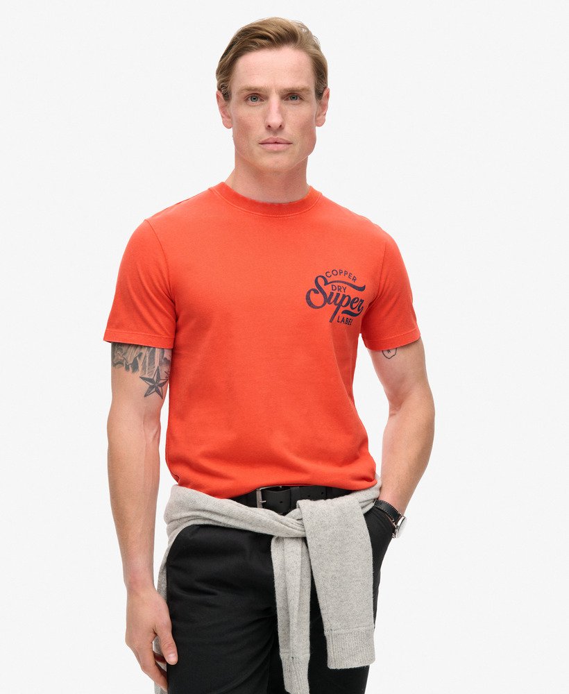 T-shirt à motif Copper Label sur la poitrine, SUPERDRY