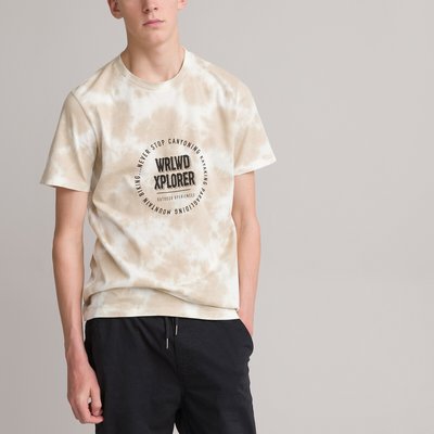 T-Shirt mit Rundhals, Tie and dye, Aufdruck vorne LA REDOUTE COLLECTIONS