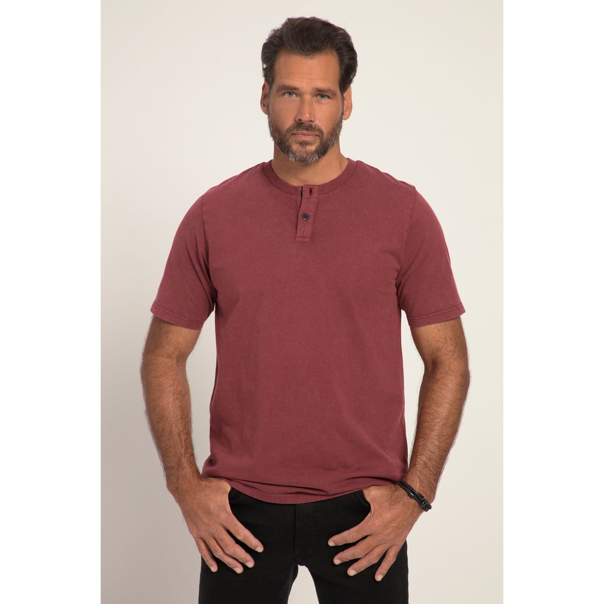 T-shirt henley deals homme