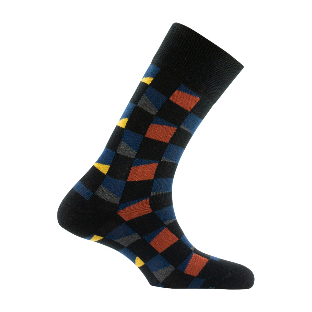 Mi-chaussettes en coton damier MADE IN FRANCE, KINDY