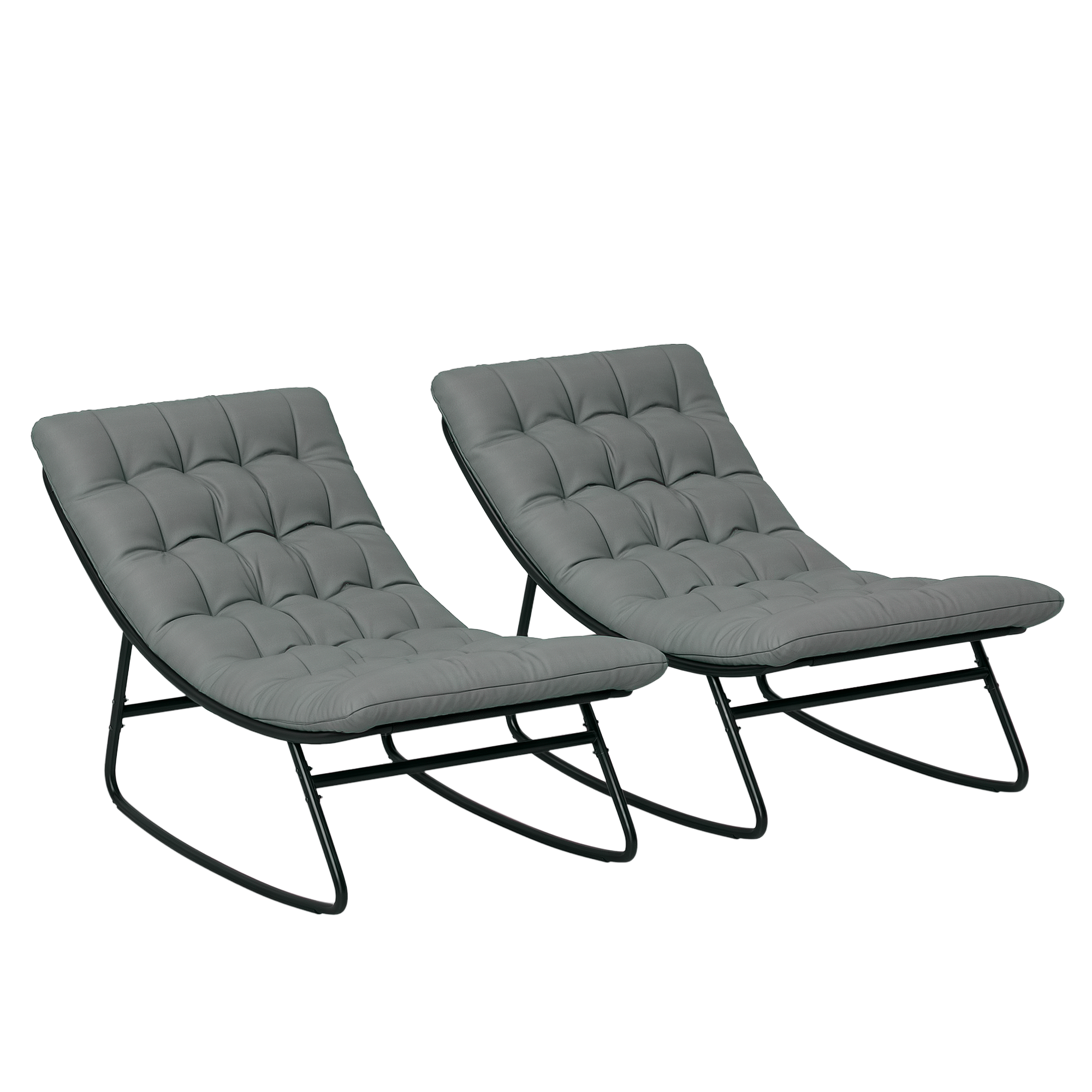 Ensemble de fauteuils à bascule Polyester, OUTSUNNY