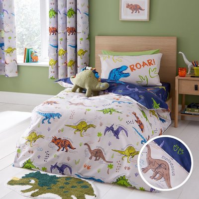 Prehistoric Dinosaurs Kids Duvet Cover and Pillowcase Set CATHERINE LANSFIELD
