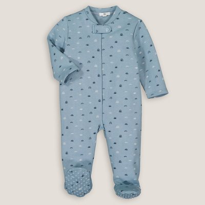Printed Cotton Mix Onesie in Fleece LA REDOUTE COLLECTIONS