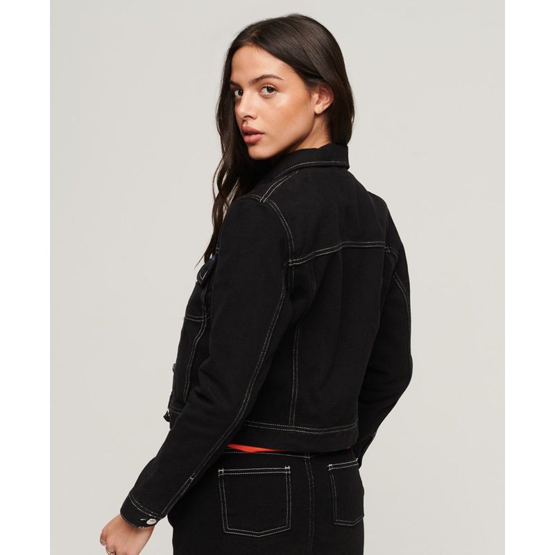 Veste jean noir courte shop