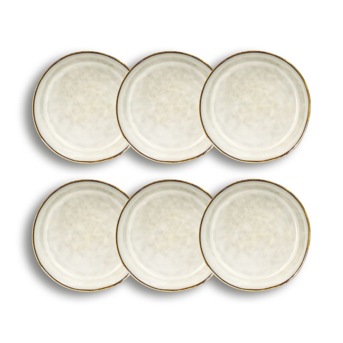 Assiette Coupe NAKURU 22,5 Cm En Grès - Couleur Gris Et Beige - Compatible Lave-vaisselle Et Micro-ondes - 10