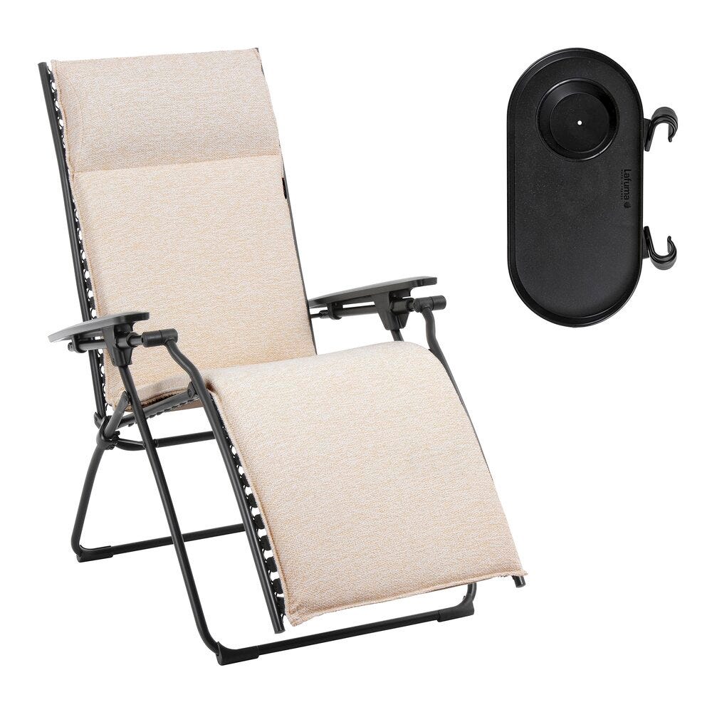 Lot fauteuil relax + porte gobelet - EVOLUTION, LAFUMA MOBILIER