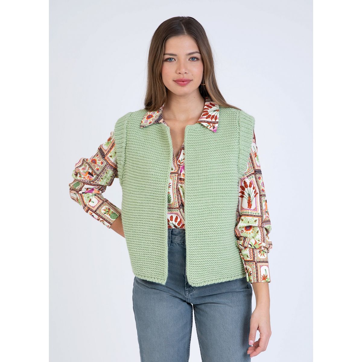 Gilet vert amande sales