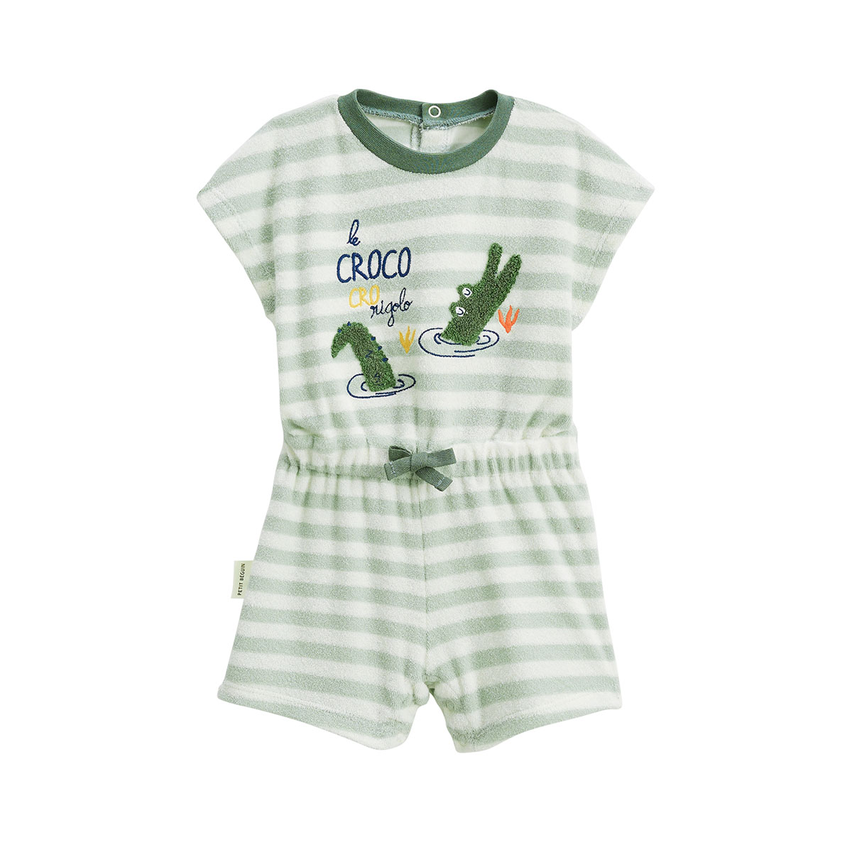 Combishort bébé en éponge Crocro rigolo, PETIT BEGUIN
