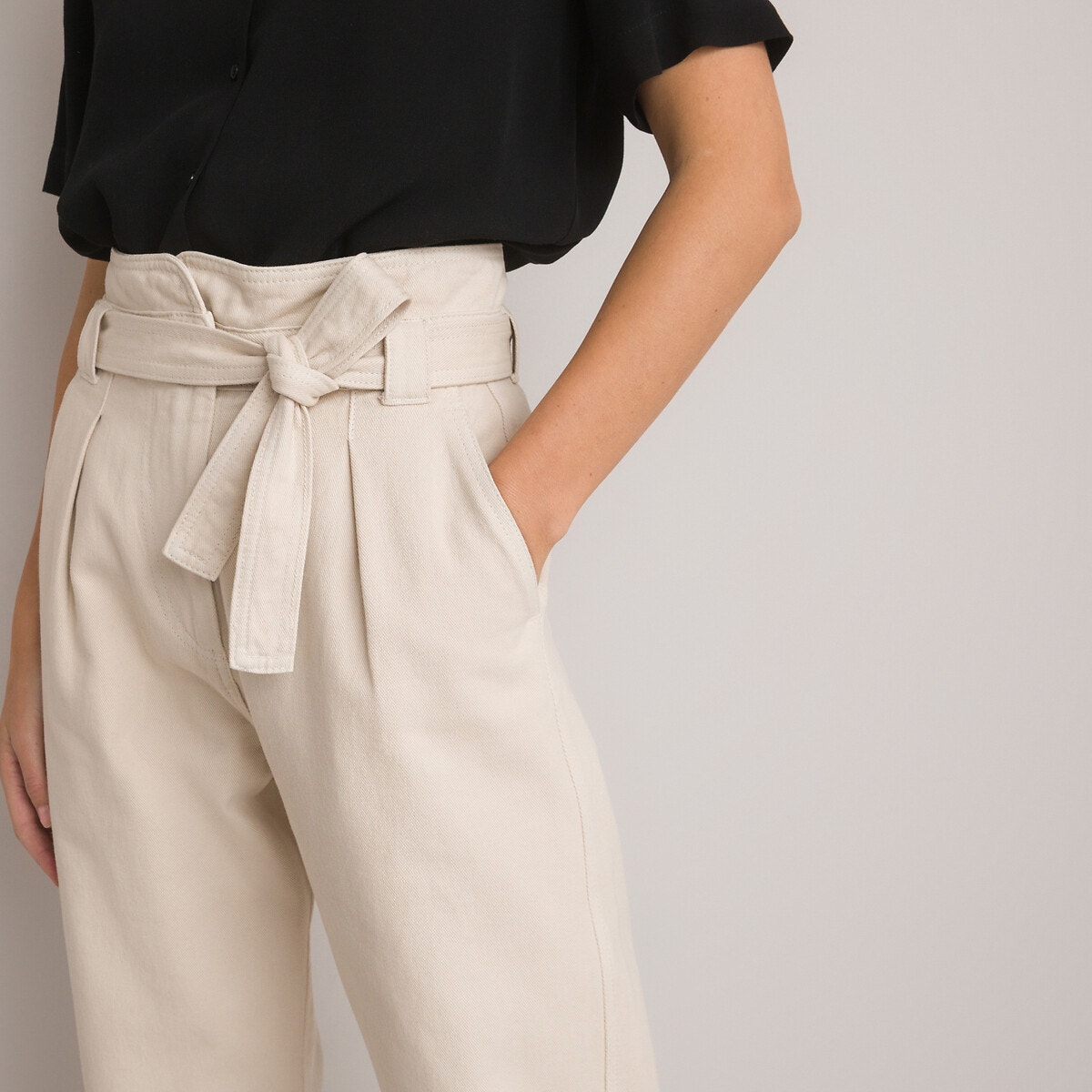 Pantalon cigarette avec ceinture clearance