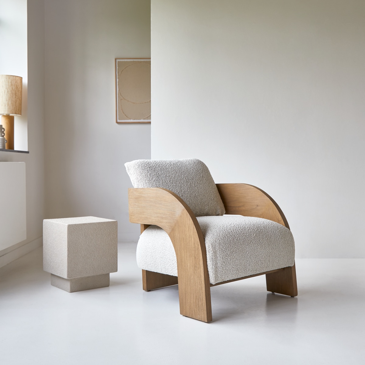 Fauteuil en Mindi clair massif, BOTI, TIKAMOON