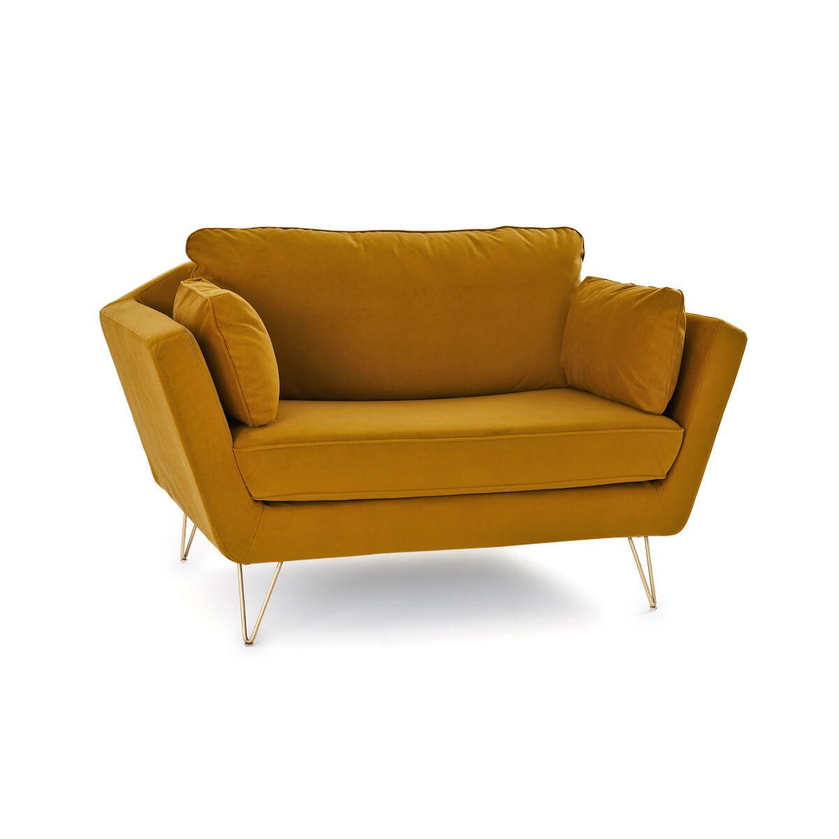 LA REDOUTE INTERIEURS Silln XL de terciopelo Topim Verde;Marron;Amarillo;Azul 1 plaza