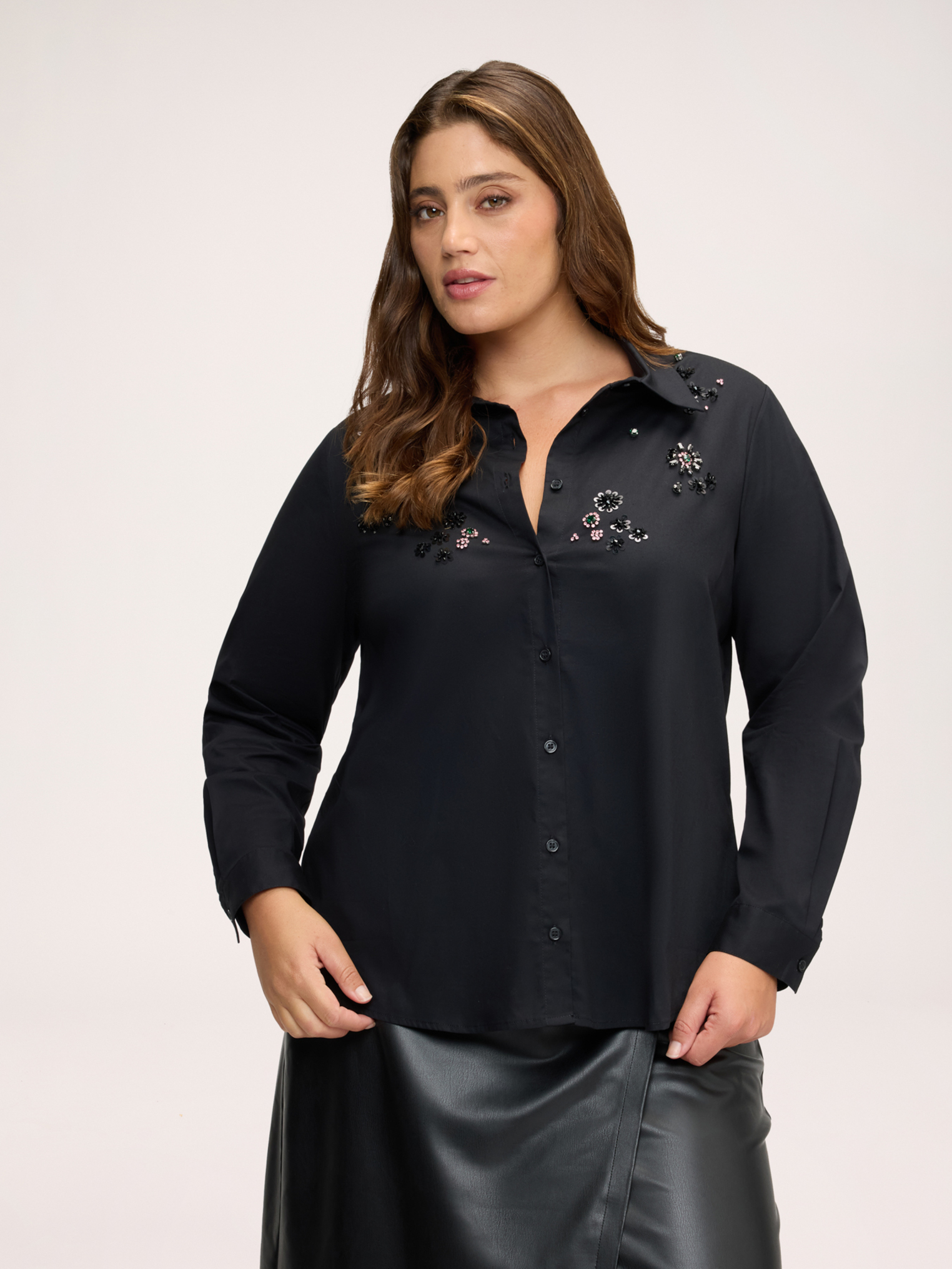 Chemise avec applications bijoux, FIORELLA RUBINO