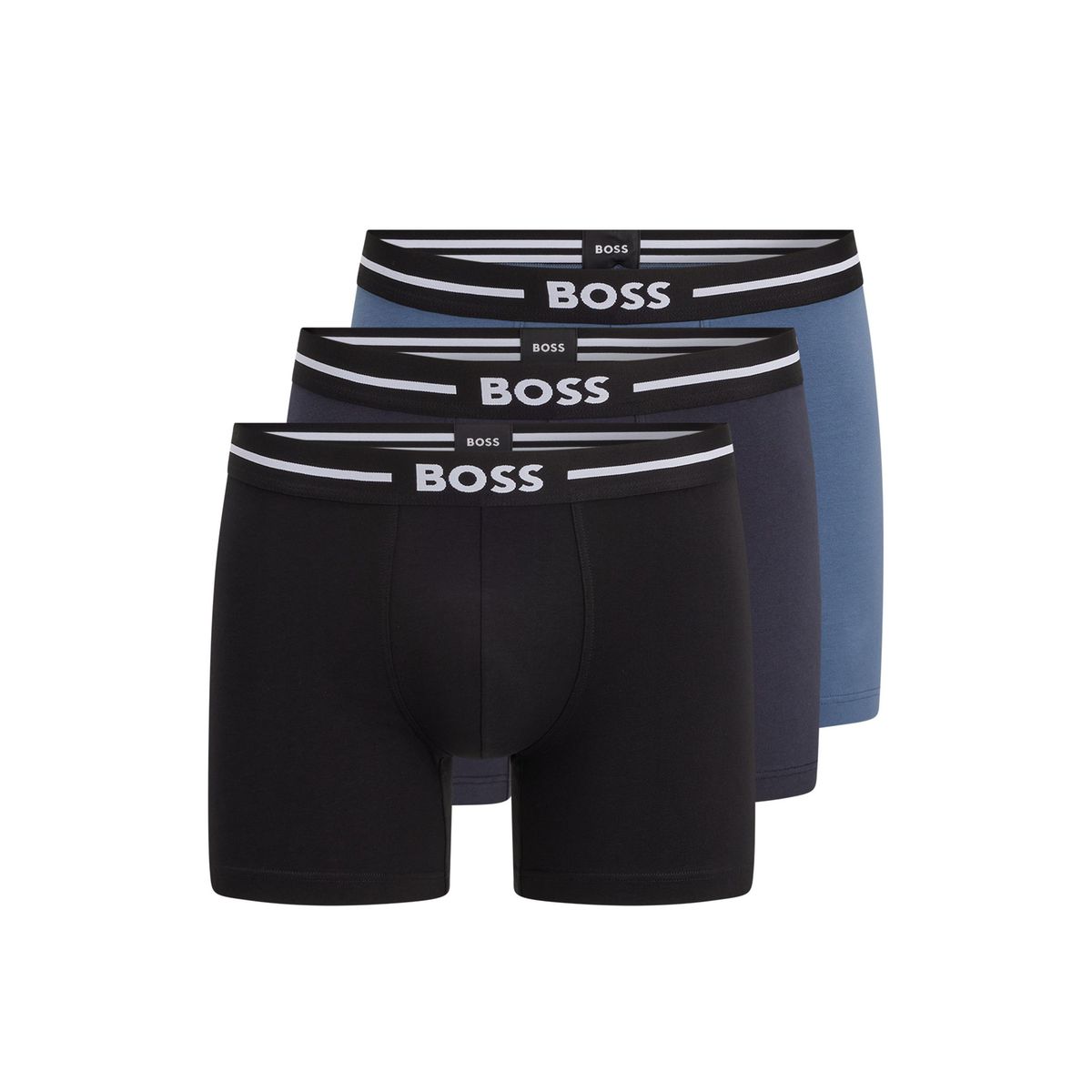 Visiter la boutique BOSSBOSS Hommes BoxerBr 3P Power Lot de Trois Boxers Longs en Coton Stretch avec Taille à Logos 
