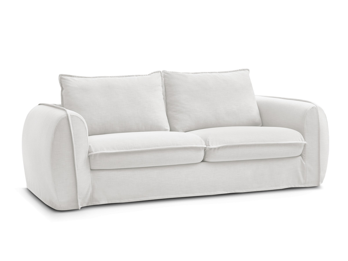 Canapé lit 3 places en tissu lisse couchage 140x194 cm, ARCHIMEDE, BOBOCHIC