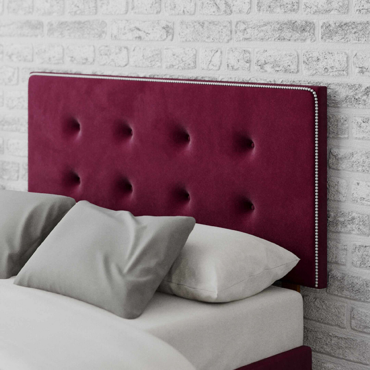 Burgundy sales velvet headboard