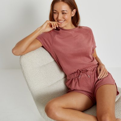 Towelling Short Pyjamas in Cotton Mix LA REDOUTE COLLECTIONS