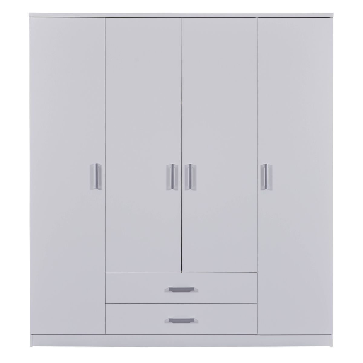 Armoire 4 portes blanche 200 cm armoire étagère dressing - Ciel & terre