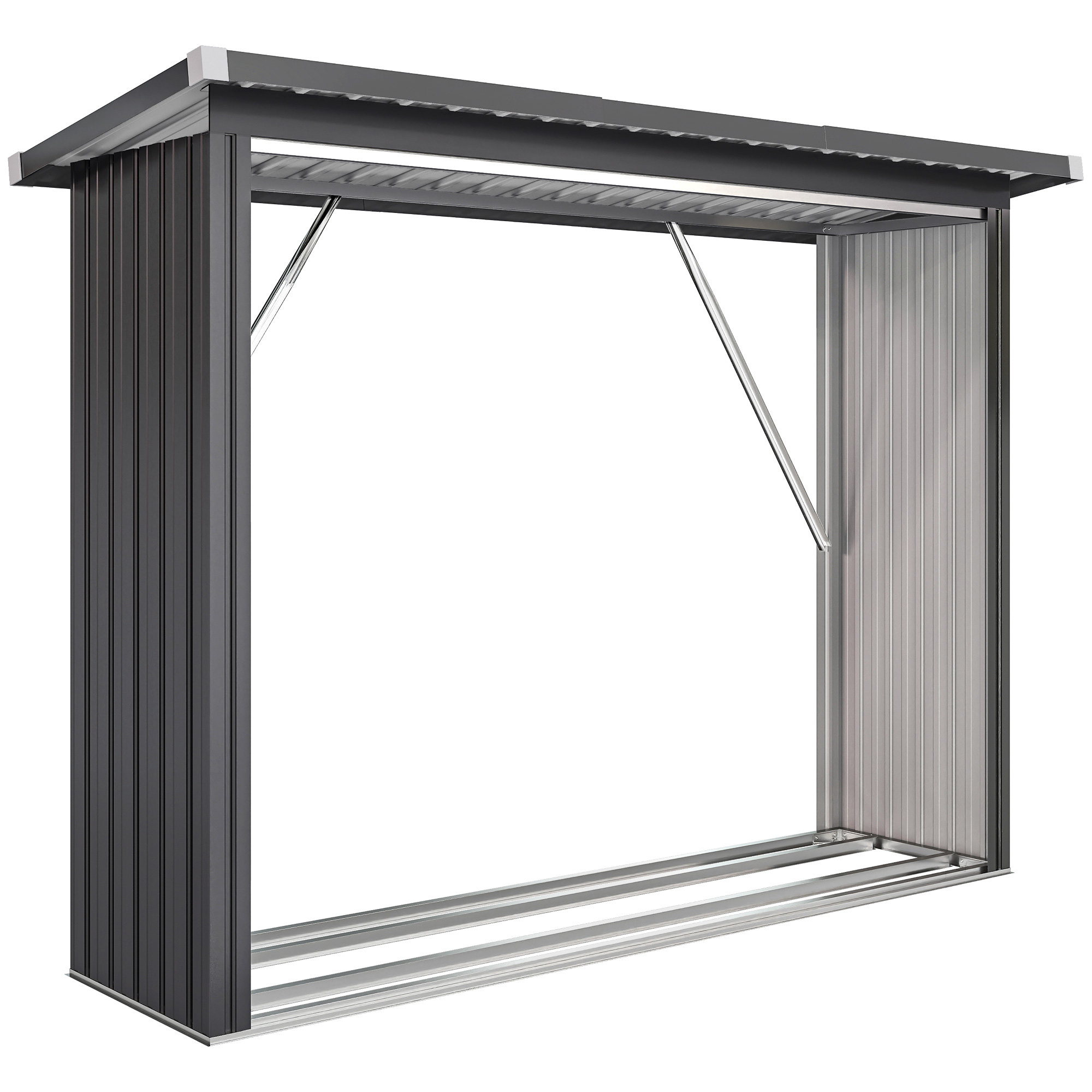 Remise pour le stockage du bois Acier, OUTSUNNY