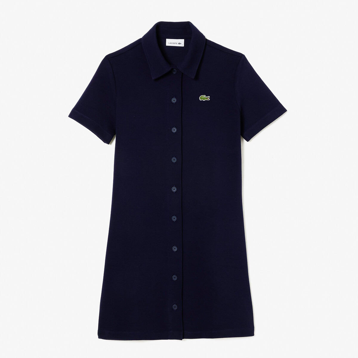 Cotton shirt dress navy blue Lacoste La Redoute