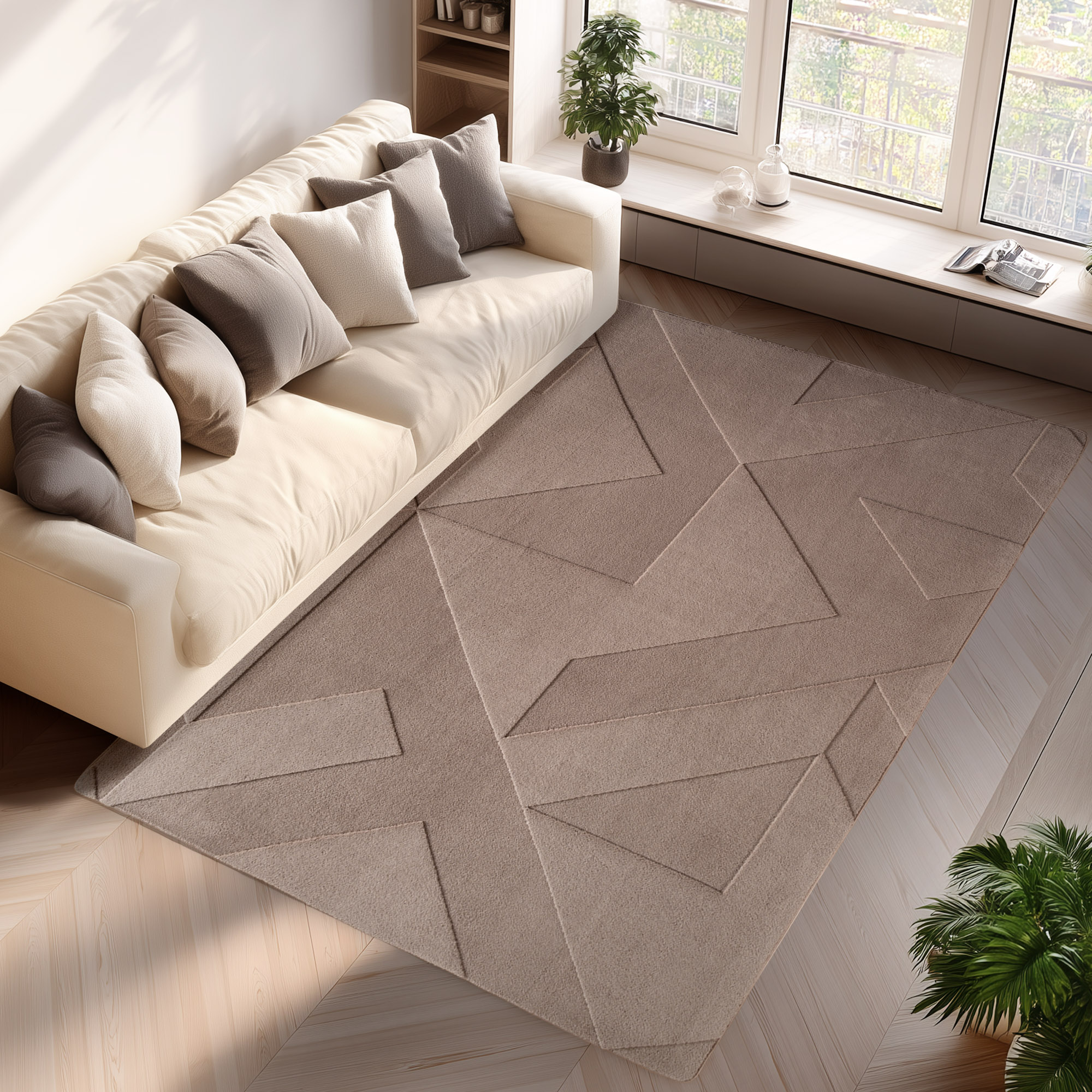 Tapis de salon à relief motif géométrique LENNY, NAZAR RUGS