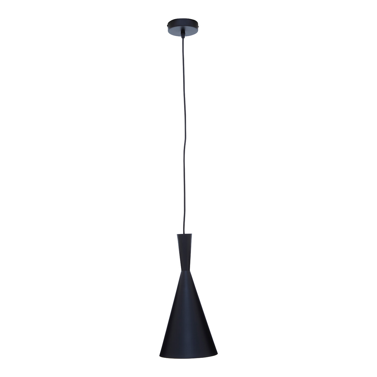 18.5cm black cone shaped pendant light with gold lining black So