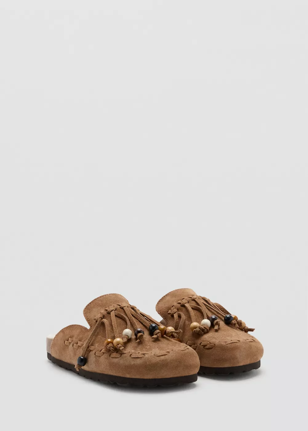 Sabots en cuir à franges, MANGO KIDS
